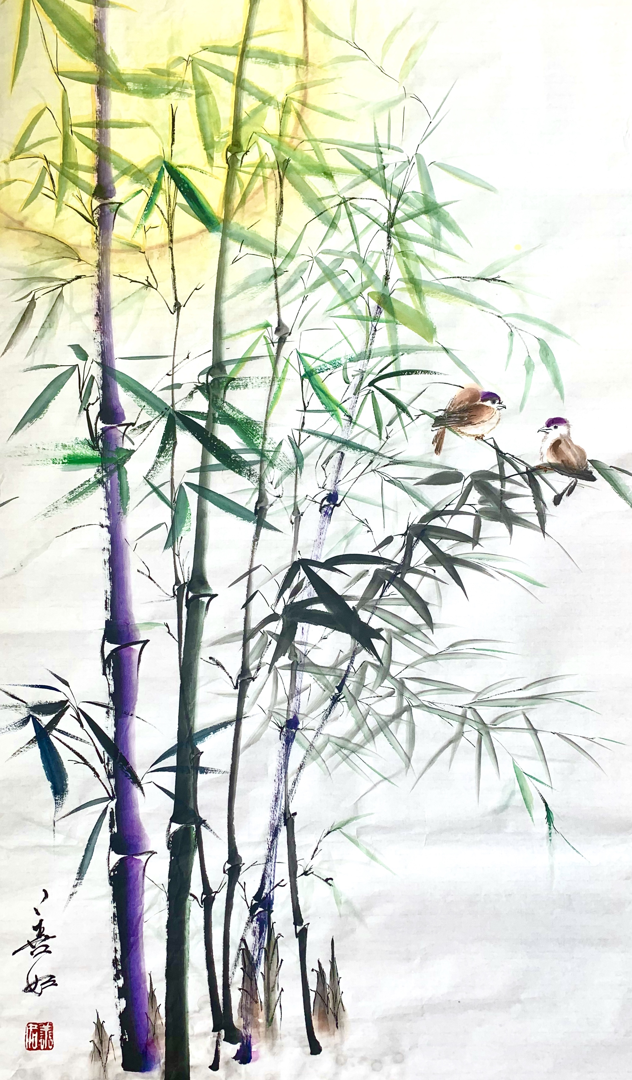 著名画家王晓燕作品《雨后春竹》被中国国家博物馆收藏